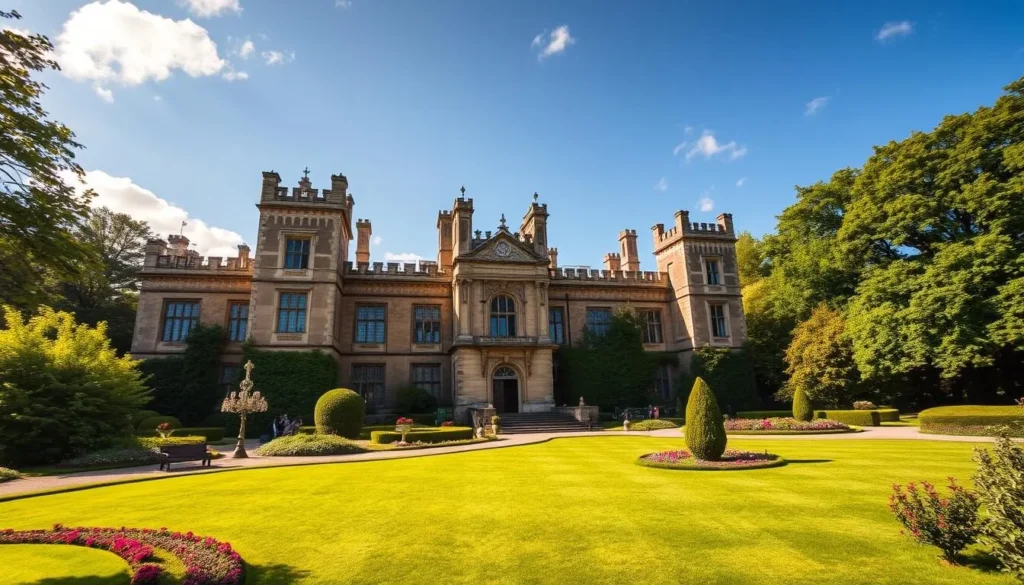 Generate an image of Highclere Castle, the iconic filming location for Downton Abbey.