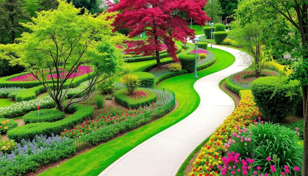 Generate an image of Kadri Hill Park with its lush gardens and walking paths.