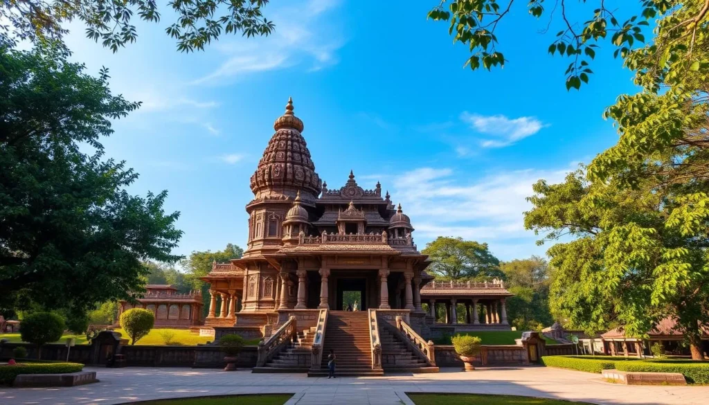 Generate an image of Kadri Manjunath Temple, showcasing its ancient architecture and serene surroundings.