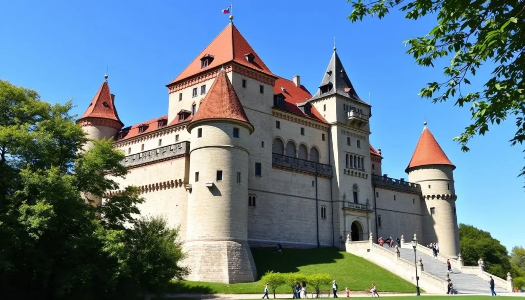 Generate an image of Kalmar Castle with its imposing structure and beautiful Renaissance architecture.