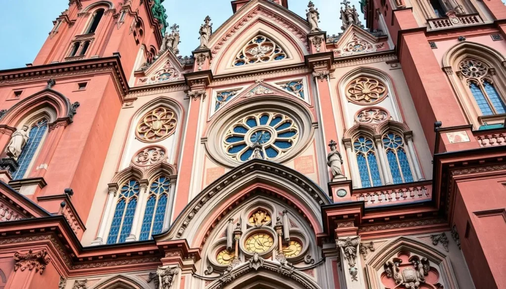 Generate an image of Kalmar Cathedral's facade with its distinctive Baroque features.