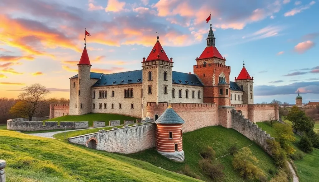 Generate an image of Kaunas Castle, a 14th-century fortress.