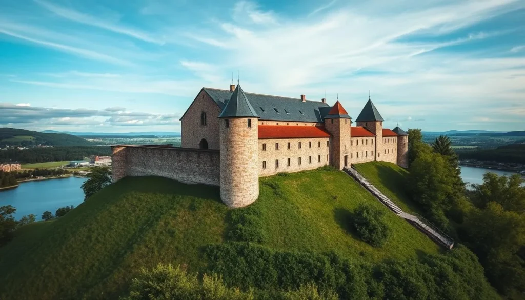 Generate an image of Kongsvinger Fortress with a scenic view.