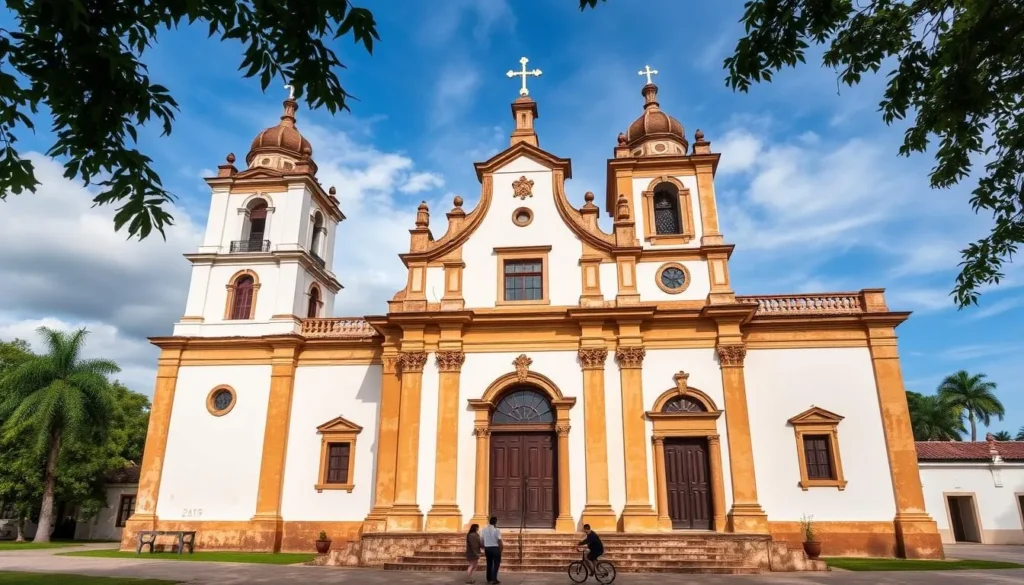 Generate an image of La Iglesia de San Juan Bautista Choroni, showcasing its colonial architecture.