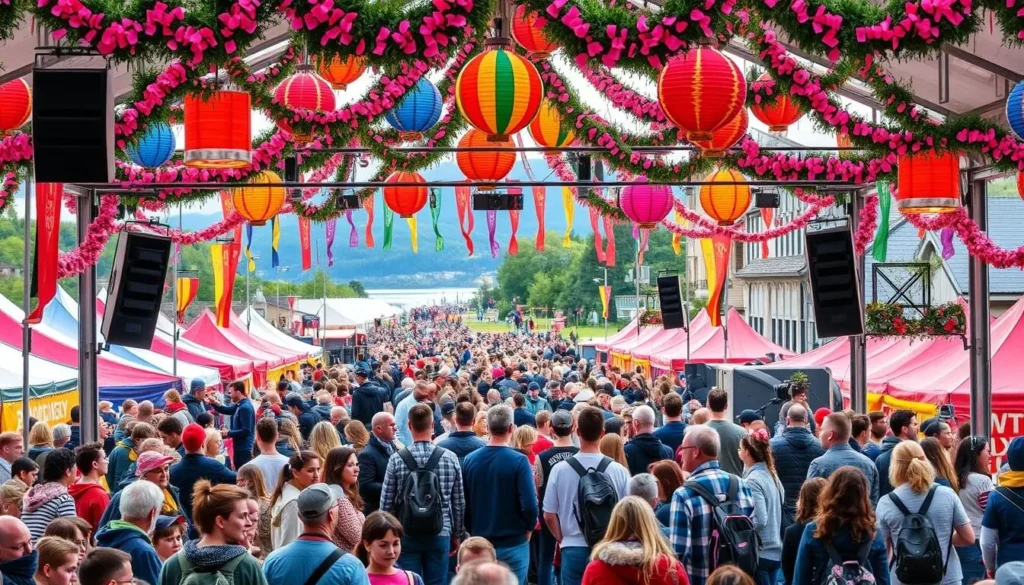 Generate an image of Lillehammer's cultural festival scene