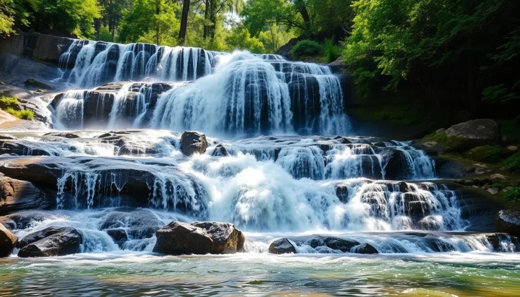 Generate an image of Marmala Waterfalls in full flow.