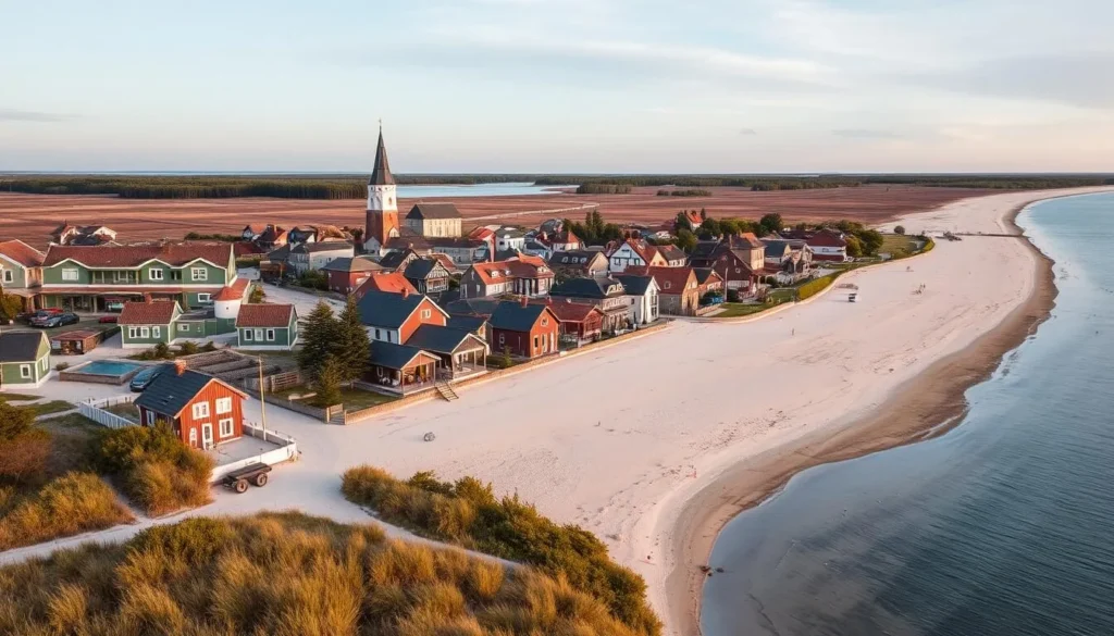 Generate an image of Nida village on the Curonian Spit