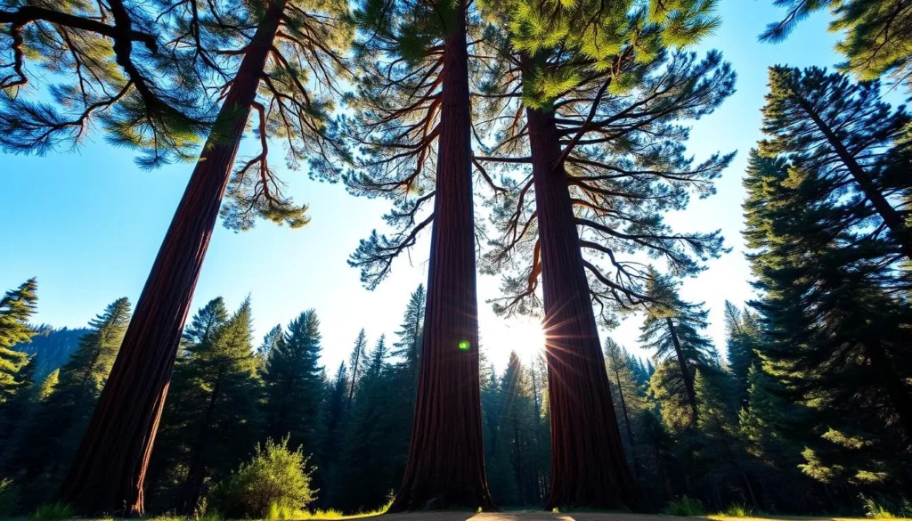 Generate an image of Parque das Sequoias with giant sequoia trees.