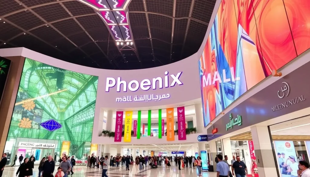 Generate an image of Phoenix Mall of the Millennium in Wakad, with a modern architecture and a vibrant atmosphere.