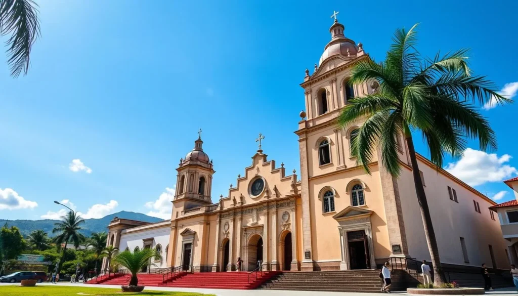 Generate an image of Santa Ana Cathedral in Coro, Venezuela
