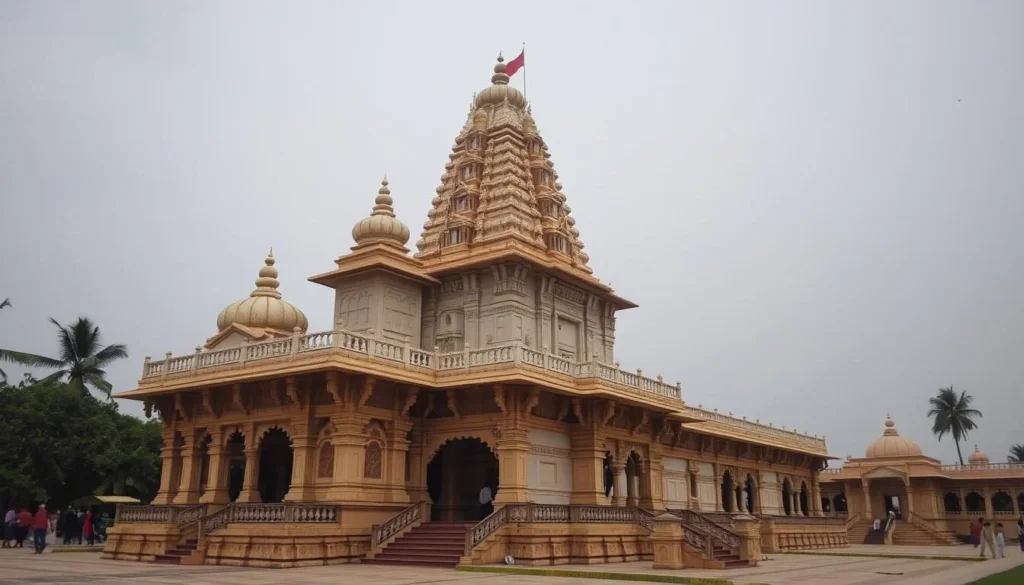 Generate an image of Sharana Basaveshwara Temple, showcasing its unique blend of traditional and modern architecture.