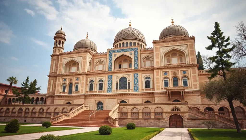 Generate an image of Soleimanieh Palace, highlighting its architectural style and historical importance.