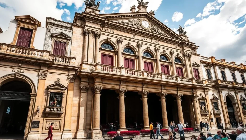 Generate an image of Teatro de la Ópera de Maturín, showcasing its historic grandeur and local performances.