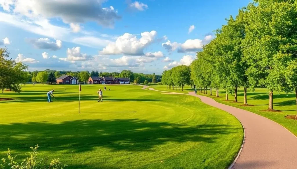 Generate an image of The Oaks Golf Centre in Sutton