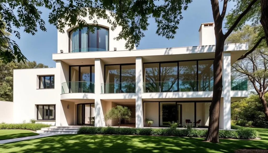 Generate an image of Villa Tugendhat's exterior, showcasing its modernist architecture.