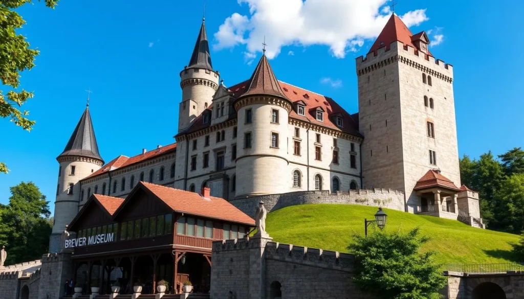 Generate an image of Znojmo Castle with its museum and brewery museum.