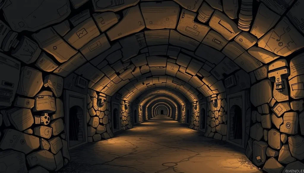 Generate an image of Znojmo's underground tunnels