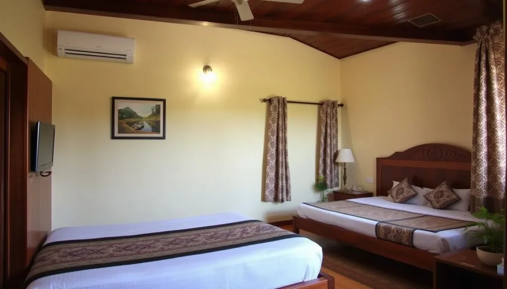 Generate an image of a budget-friendly accommodation in Mangaluru