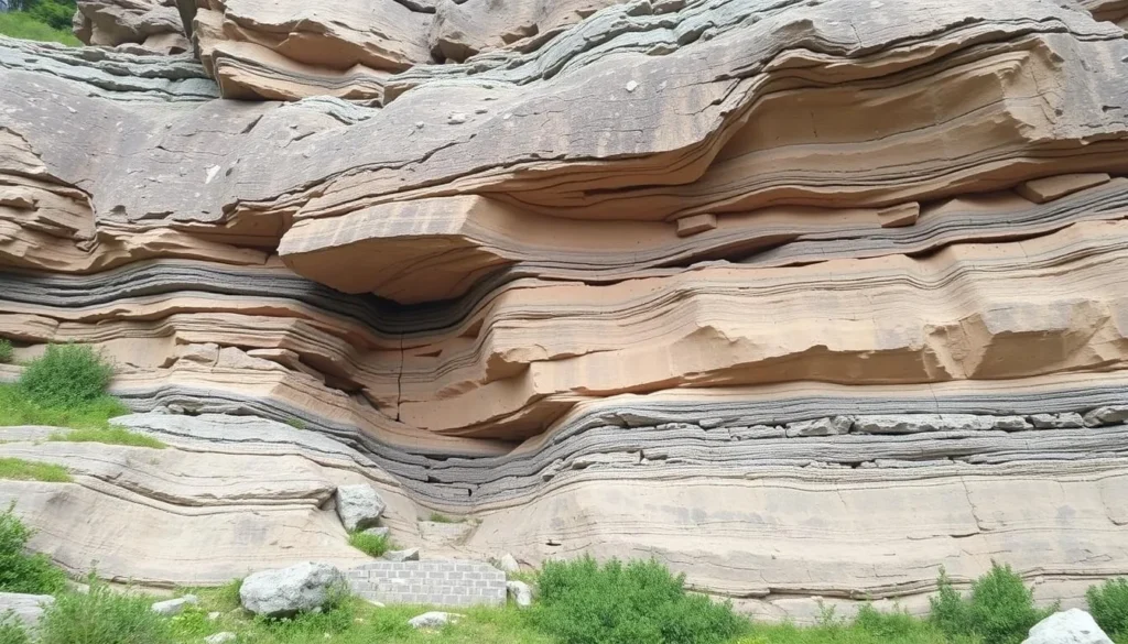 Generate an image of a geological formation in the Geopark Barrandien.
