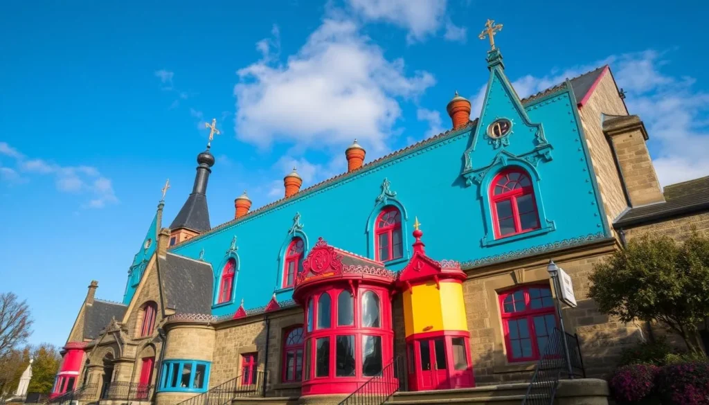 Generate an image of a quirky museum or historical landmark in West Yorkshire.