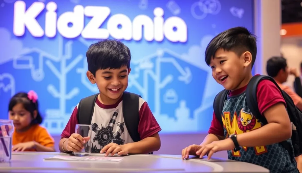 Generate an image of kids enjoying role-playing activities at KidZania Noida.