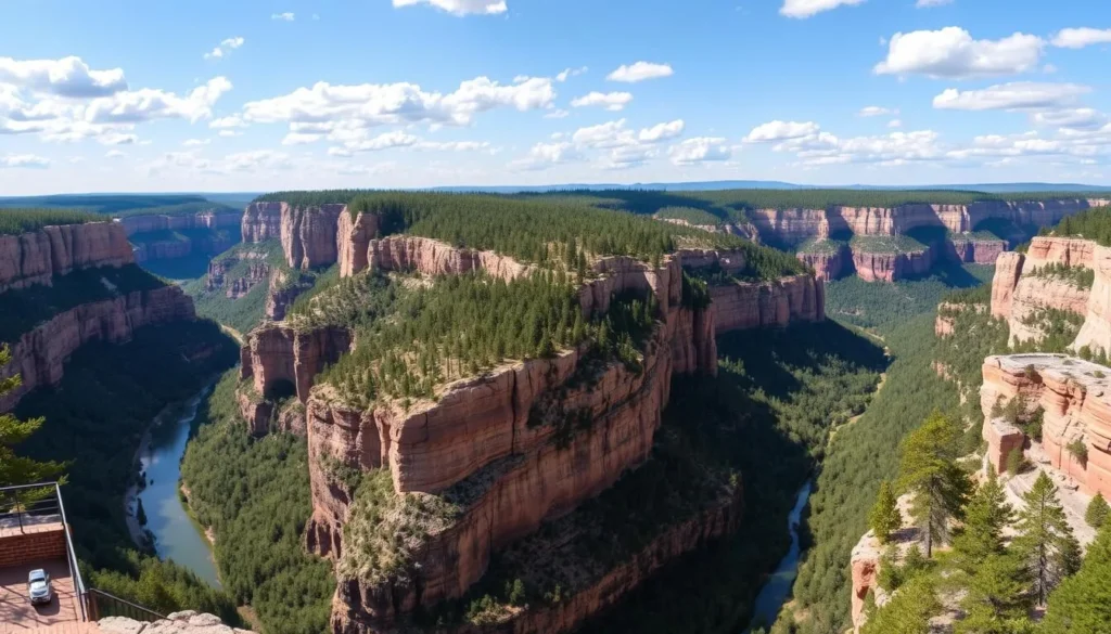 Generate an image of the Ausable Chasm main overlook area