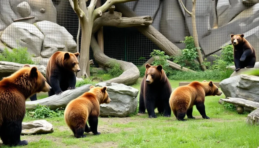 Generate an image of the Bear Garden, showcasing the bears and their enclosures.