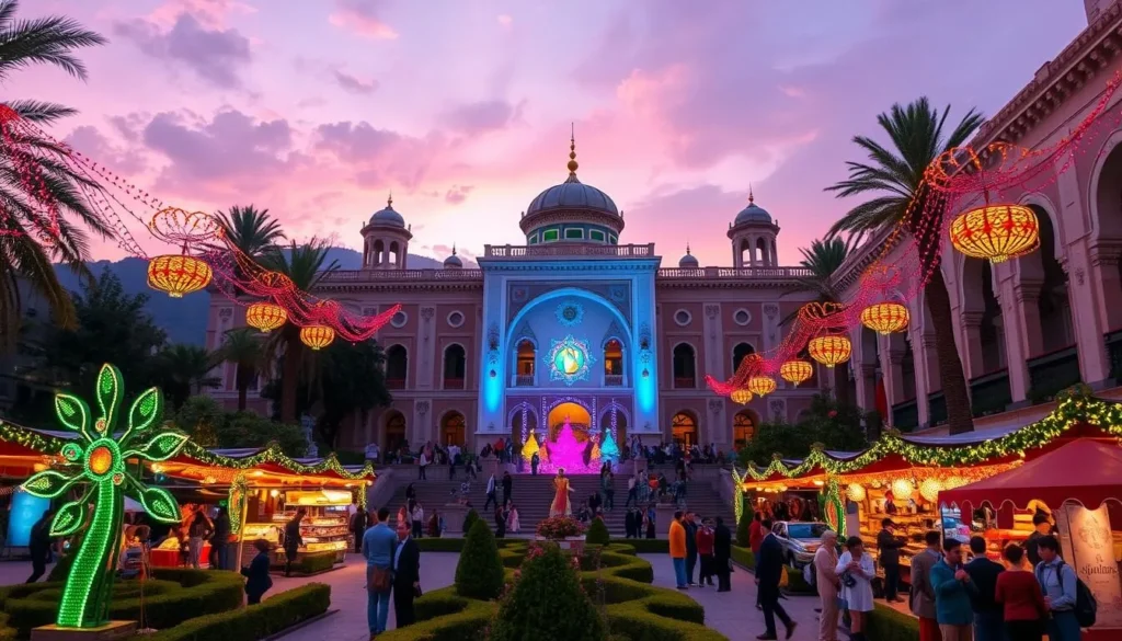 Generate an image of the Beiteddine Palace during the festival