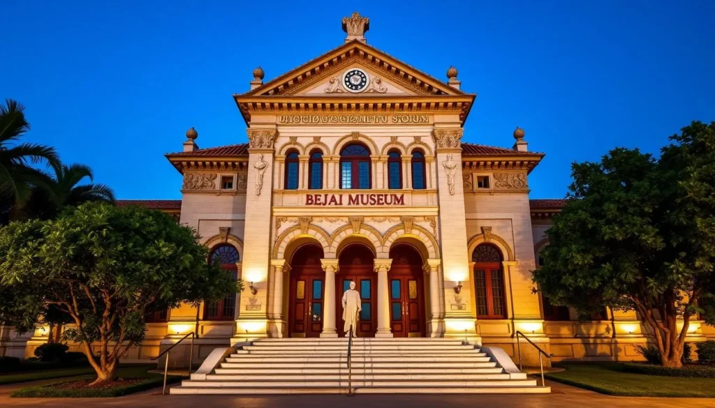 Generate an image of the Bejai Museum's facade, showcasing its architectural style.