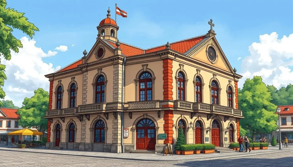 Generate an image of the Blumenau Beer Museum's historic building.