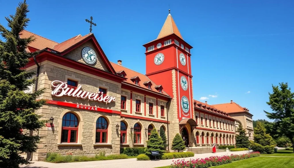 Generate an image of the Budweiser Budvar brewery in Ceske Budejovice