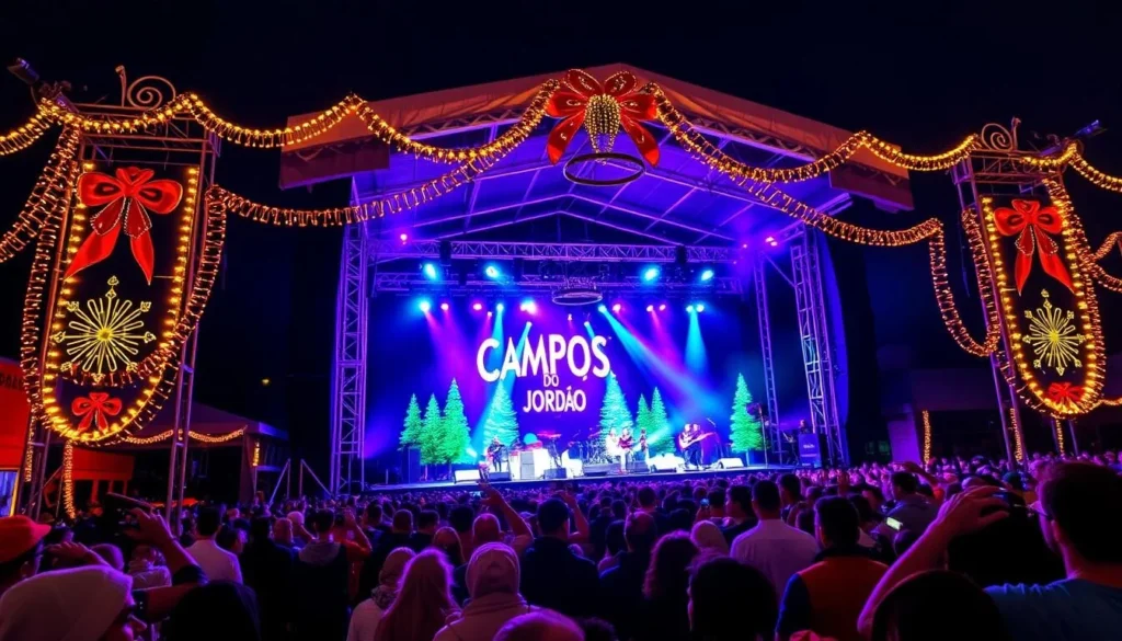 Generate an image of the Campos do Jordão Winter Festival main stage Generate an image of the Campos do Jordão Winter Festival main stage