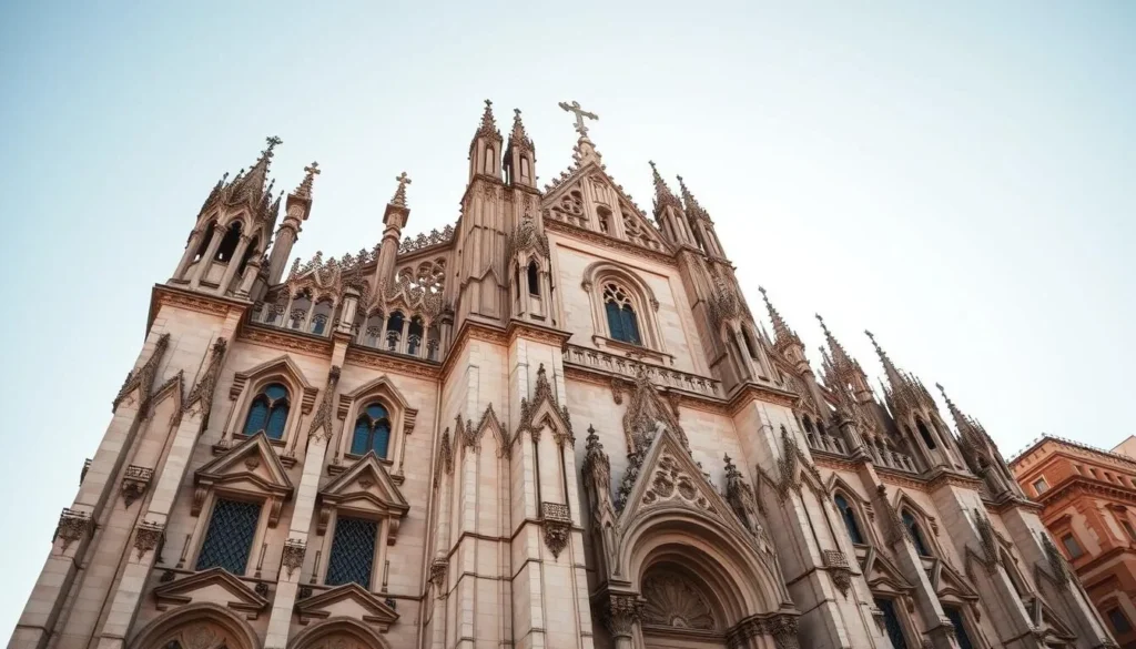 Generate an image of the Cathedral of Valencia's facade, showcasing its stunning architecture.