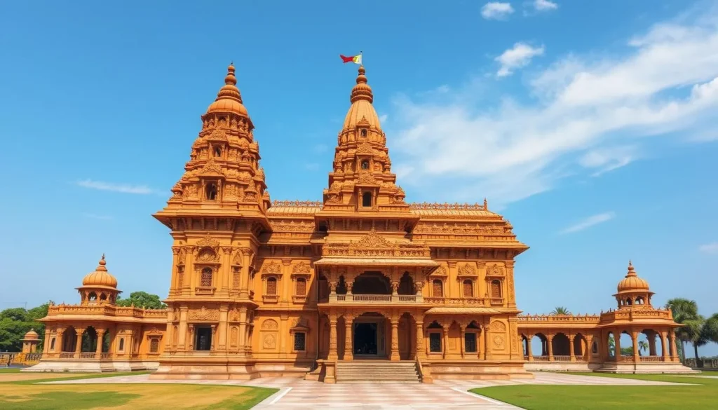 Generate an image of the Char Bangla Temple Complex, showcasing its intricate terracotta artwork and stunning architecture.