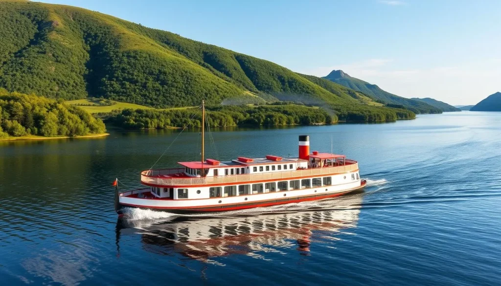 Generate an image of the DS Skibladner paddle steamer on Lake Mjøsa
