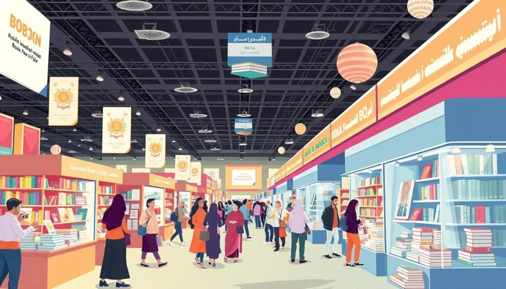 Generate an image of the Doha International Book Fair