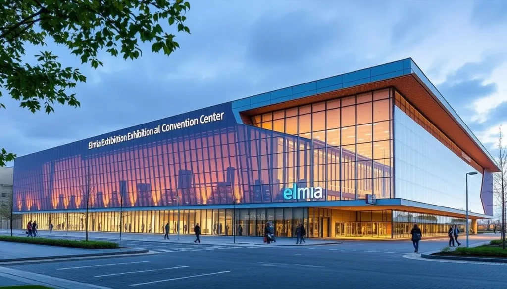 Generate an image of the Elmia Exhibition and Convention Center's exterior