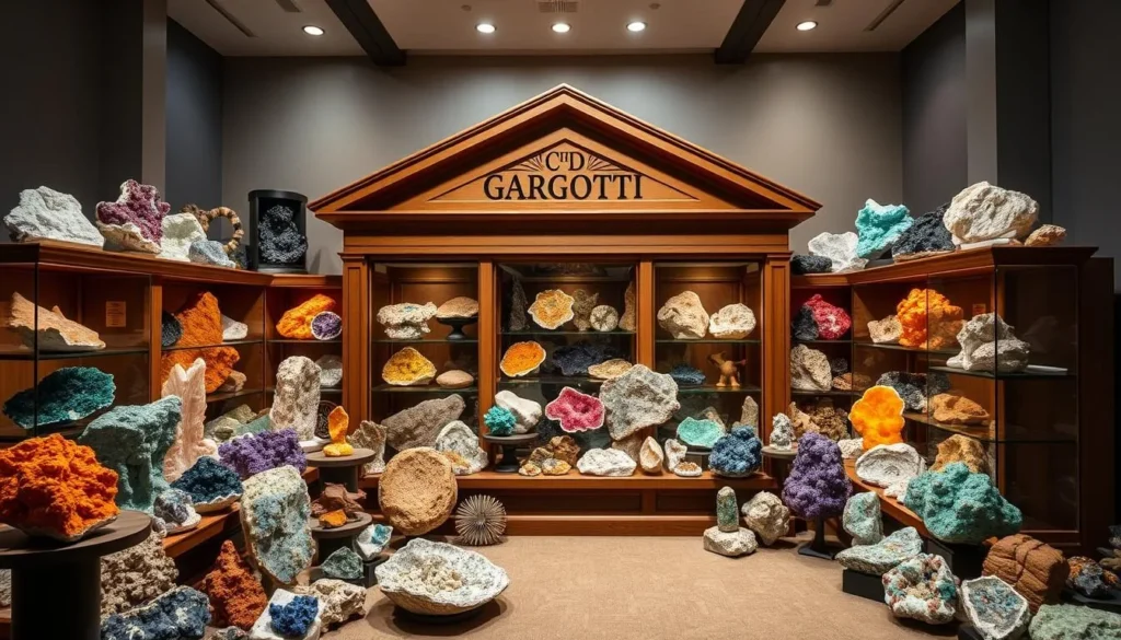 Generate an image of the Gargoti Mineral Museum, highlighting its mineral collections.