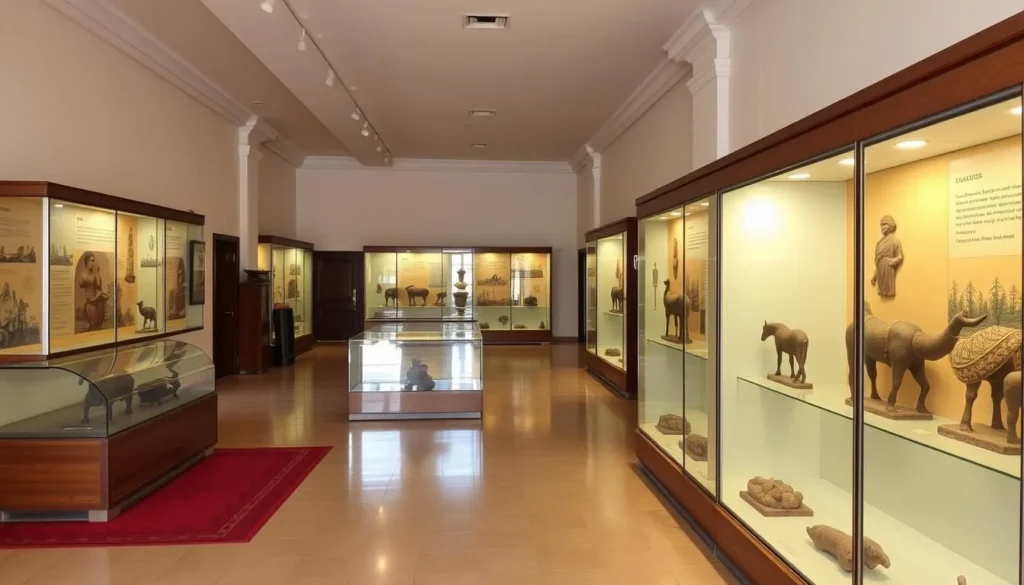 Generate an image of the Government Educational Museum in Muzaffarnagar, showcasing its exhibits on the region's history and culture.