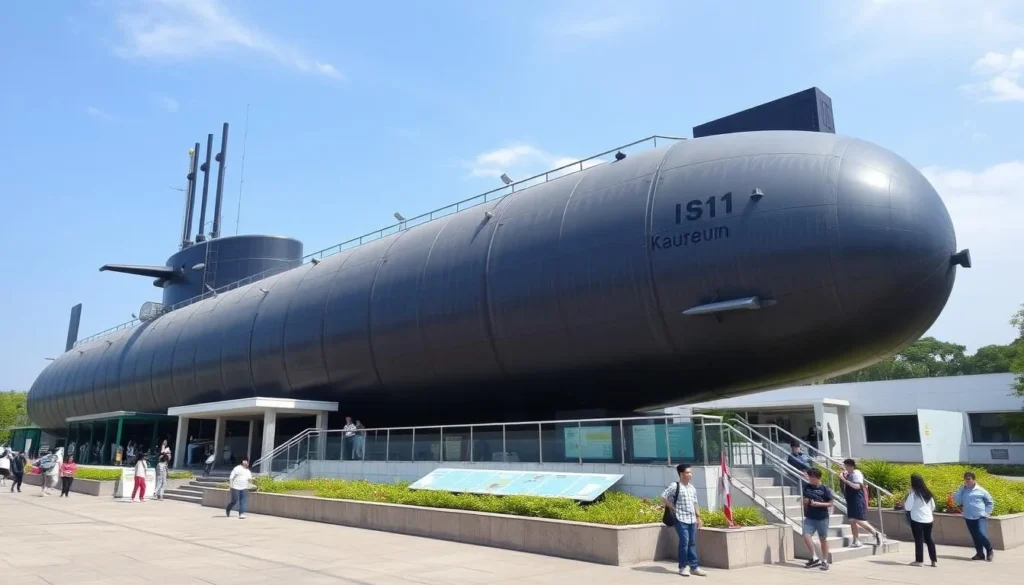 Generate an image of the INS Kurusura Submarine Museum exterior