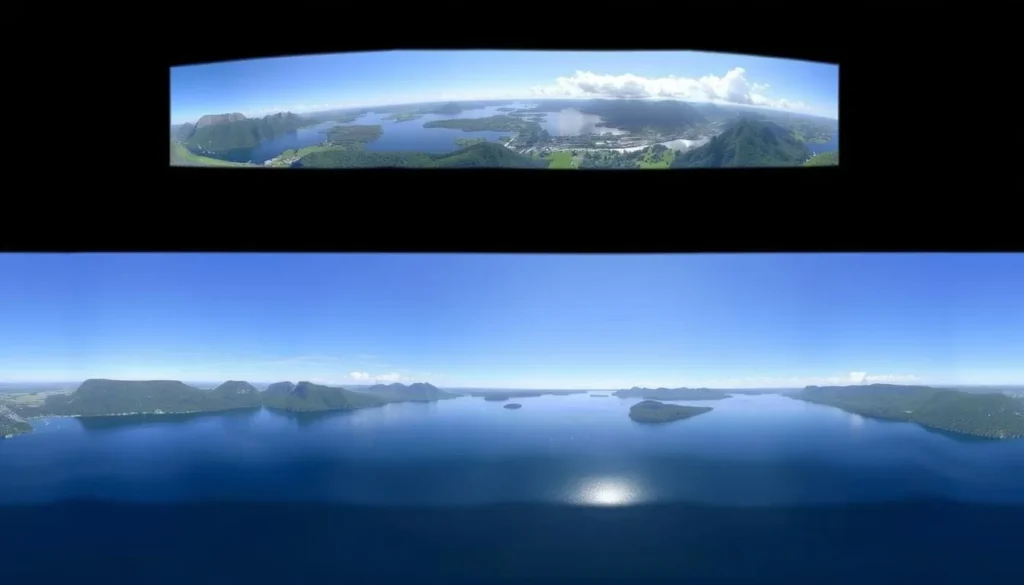 Generate an image of the King's View at Kleivstua with a panoramic view of Lake Tyrifjorden.