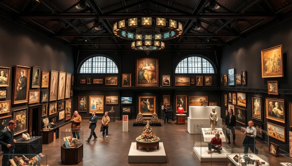 Generate an image of the Museum of Artistic Process & Public Art's interior, showcasing its impressive collection.