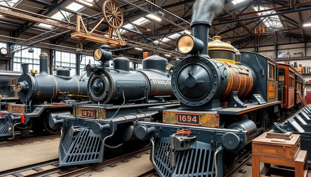 Generate an image of the Narrow Gauge Rail Museum, highlighting its collection of vintage locomotives and railway artifacts.