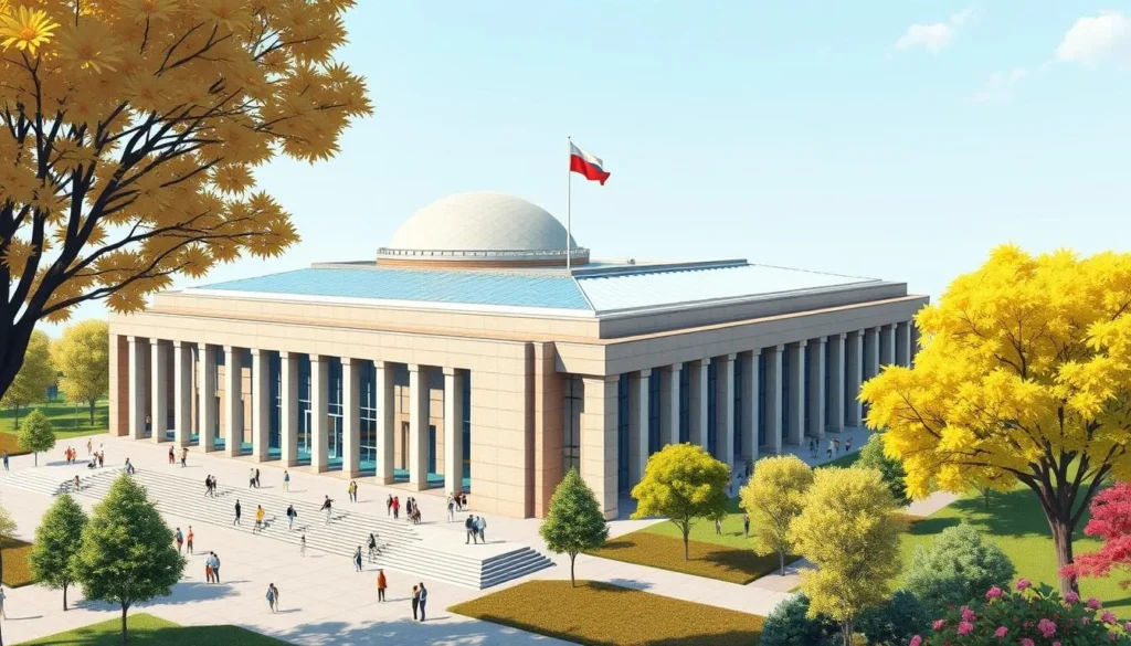 Generate an image of the National Museum's new building