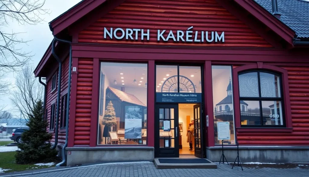Generate an image of the North Karelian Museum Hilma's facade or an exhibit showcasing local history.