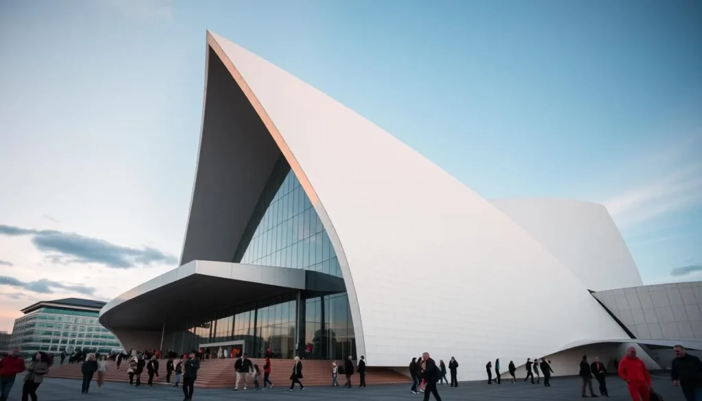 Generate an image of the Oslo Opera House with its unique roof design