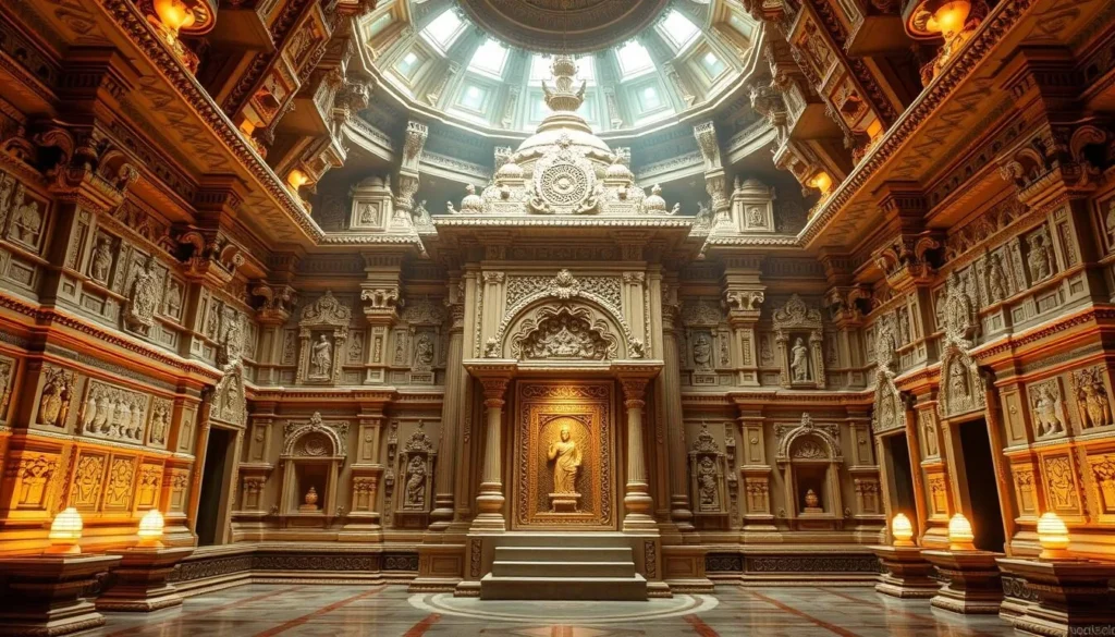 Generate an image of the Palaivana Nathar Temple's sanctum sanctorum, showcasing its serene ambiance.