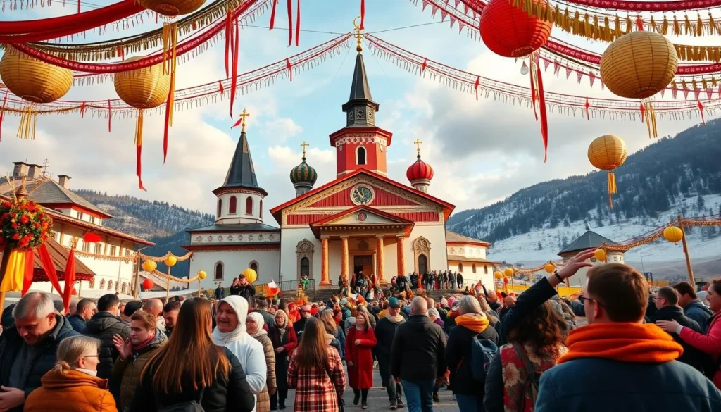 Generate an image of the Pažaislis Monastery during the festival