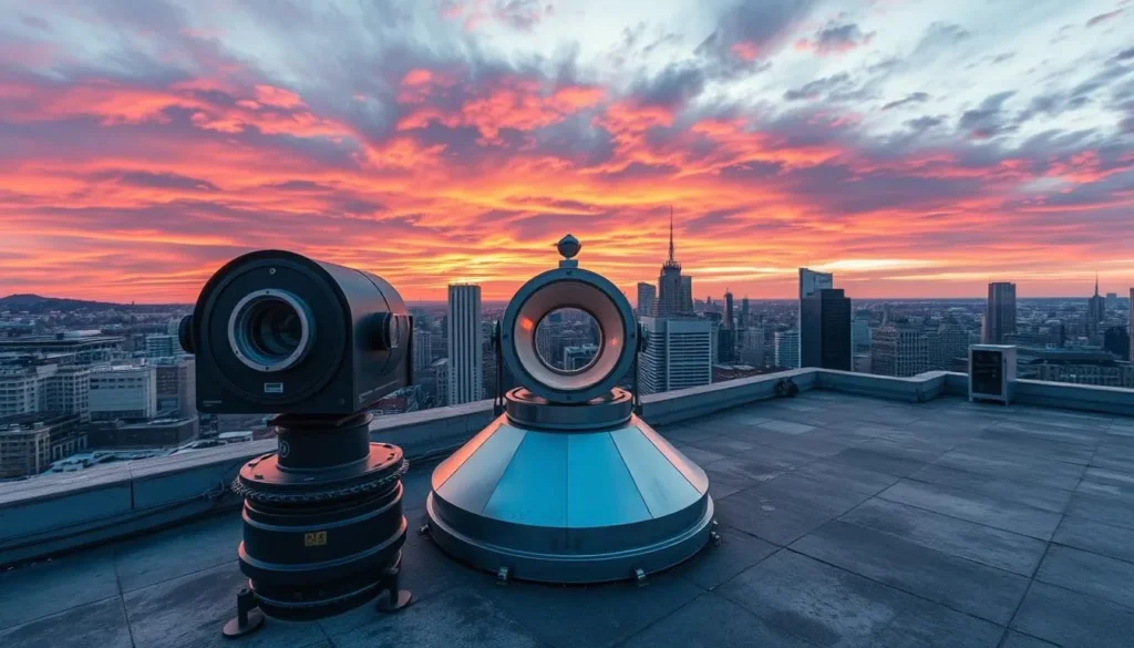 Generate an image of the Photography Museum's rooftop with a camera obscura.