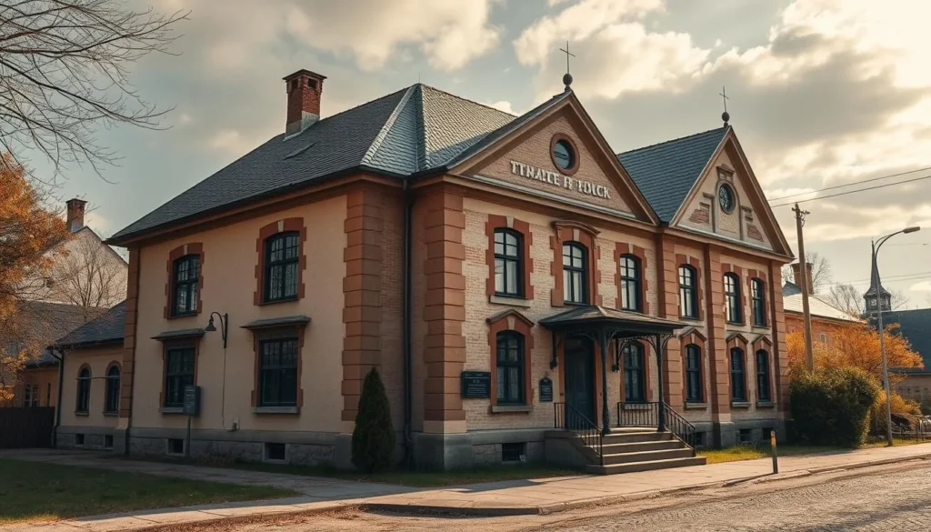 Generate an image of the Pisek Historic Electricity Museum's exterior